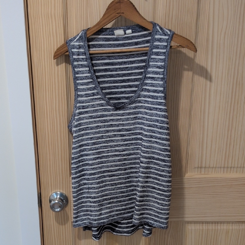 GAP Black and White Striped Tank Top